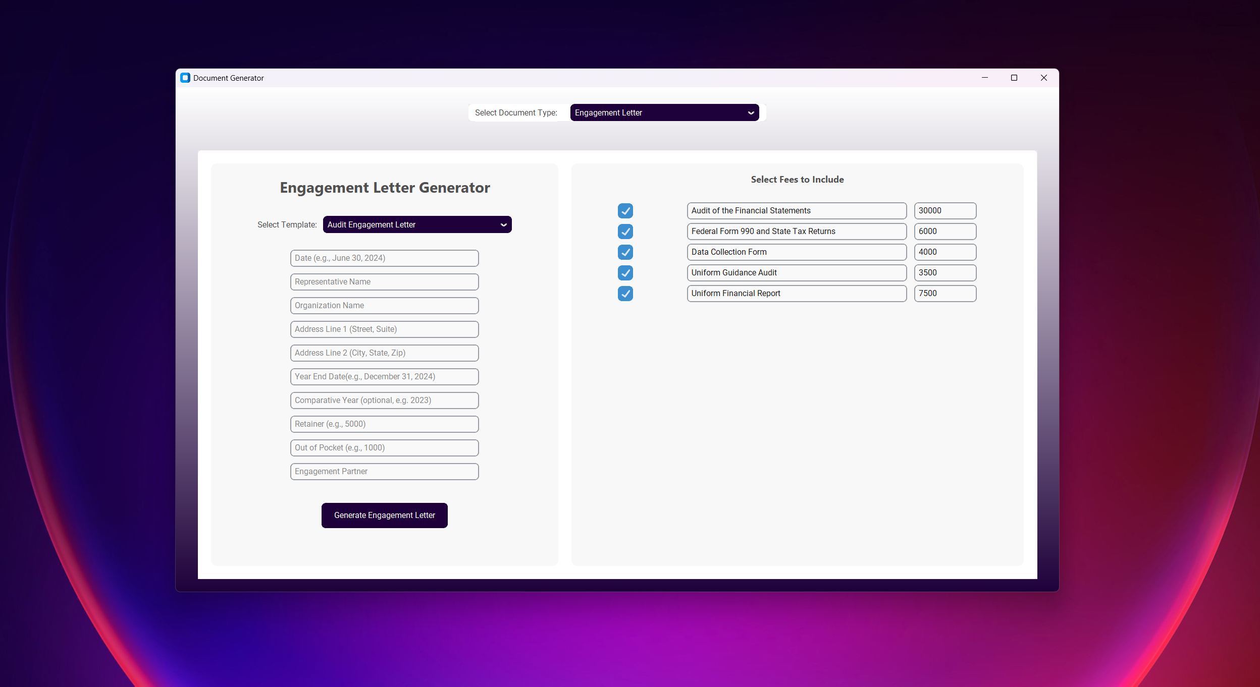 Document Generator Preview